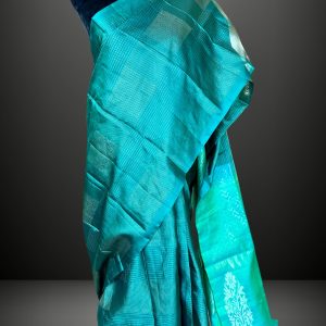 kanchipuram saree pure silk handweaved with self weaved golden check