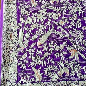parsi Gara hand embroidered dupatta bridal, extra long and heavy work