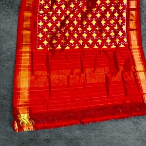 Hand weaved pure silk dupatta pochampally ikkat