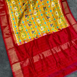 Hand weaved pure silk dupatta pochampally ikkat