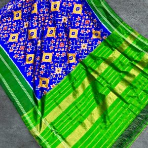 Hand weaved pure silk dupatta pochampally ikkat